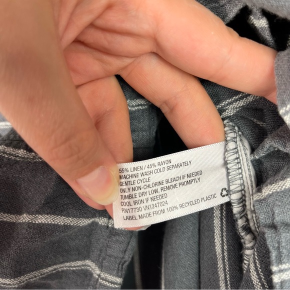 Universal Thread Gray & Beige Linen Blend high Smocked Waist Casual Shorts Large - Picture 4 of 5